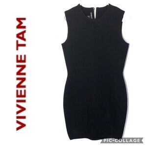 Vivienne Tam Black Hourglass Dress Sz 1 Women’s Bodycon Mini Knit